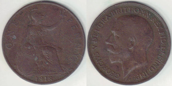1918 Great Britain Penny A008769